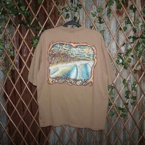 XL - Vintage Y2K rusty surf ocean 1990s abstract art t-shirt